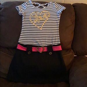 Black and white striped dress